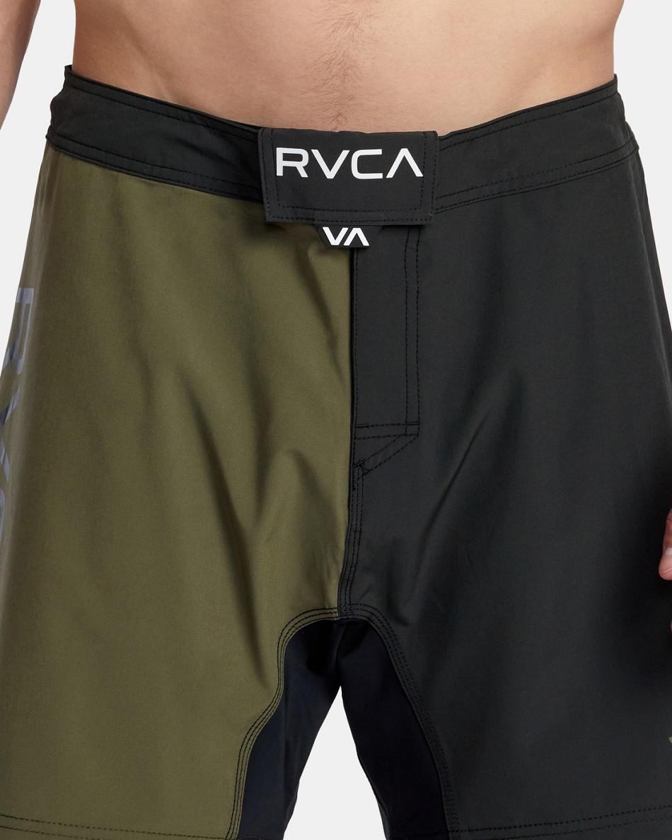 Pantalones Cortos Rvca Fight Scrapper Elastic 15 Hombre Verde Oliva Oscuro | UCOTG54569