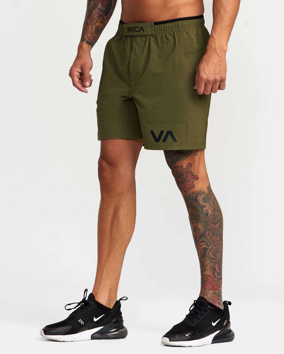 Pantalones Cortos Rvca Grappler Elastic 17 Hombre Verde Oliva | YCOVQ35088