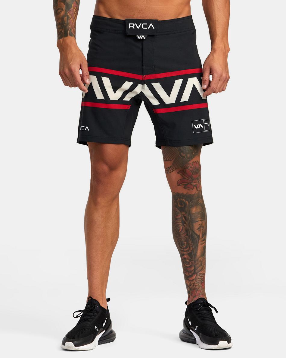 Pantalones Cortos Rvca Hawaii Fight Scrapper 17 Technical Hombre Negras | TCOWZ88754