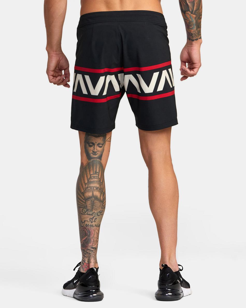 Pantalones Cortos Rvca Hawaii Fight Scrapper 17 Technical Hombre Negras | TCOWZ88754