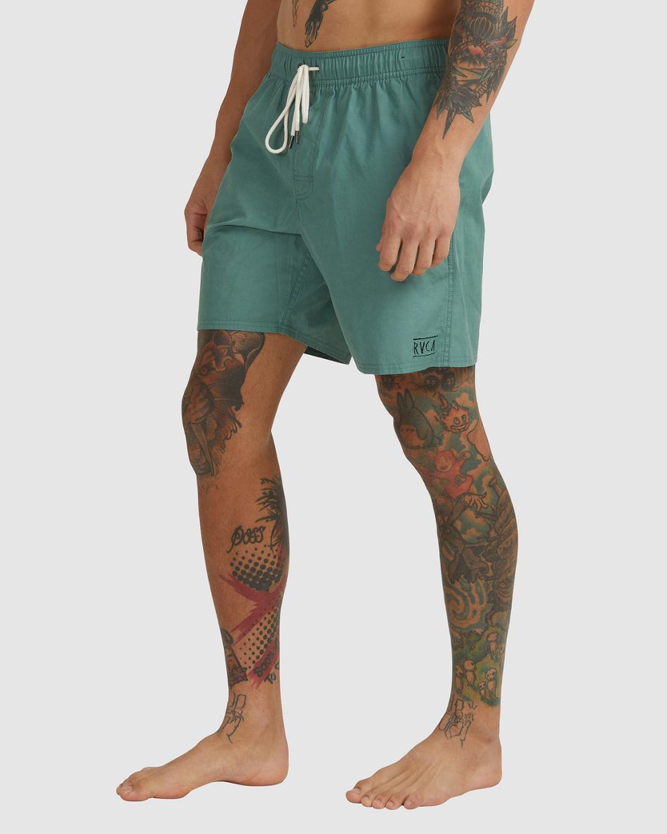 Pantalones Cortos Rvca Opposites Elastic 2 17 Hombre New Spinach | COCIF68143