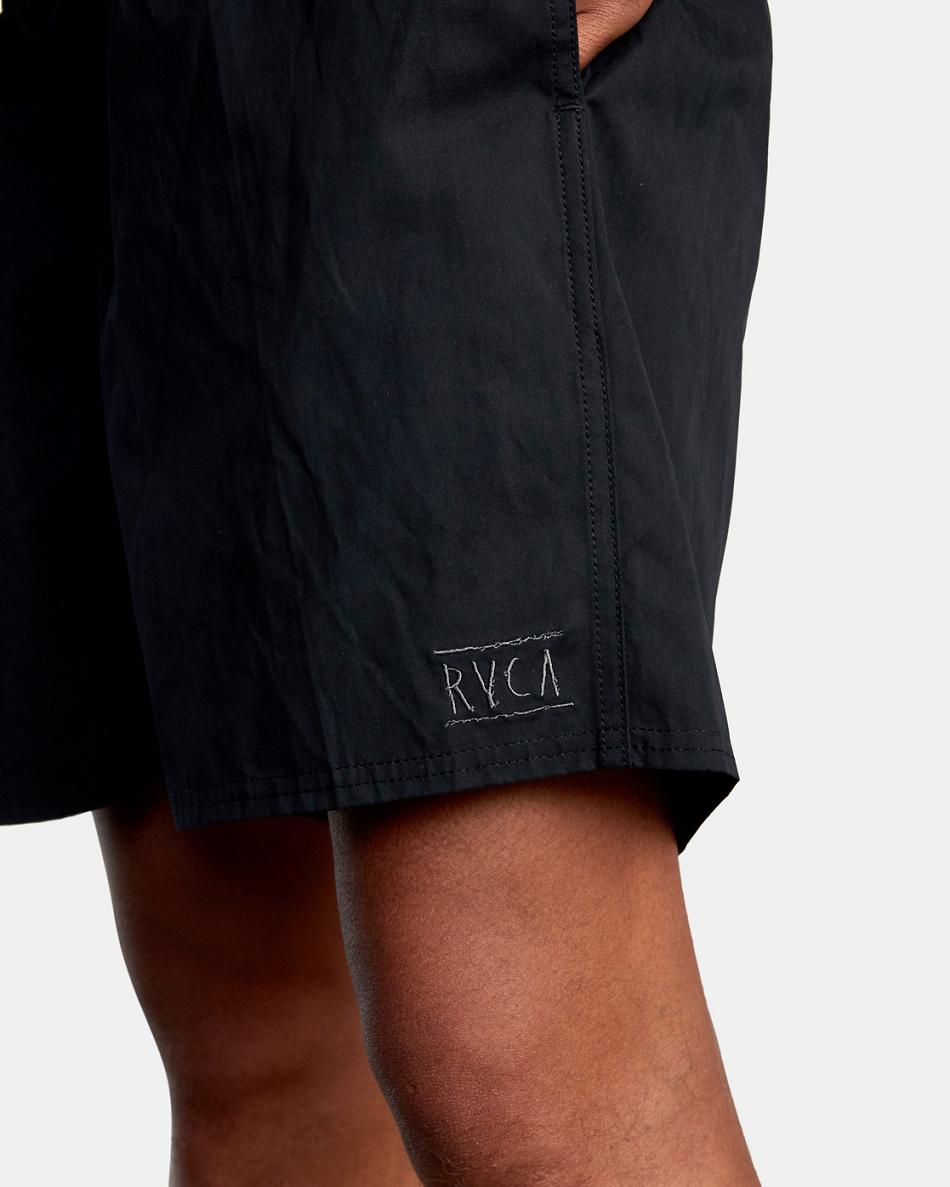 Pantalones Cortos Rvca Opposites Elastic 2 17 Hombre Negras | CODFL71662