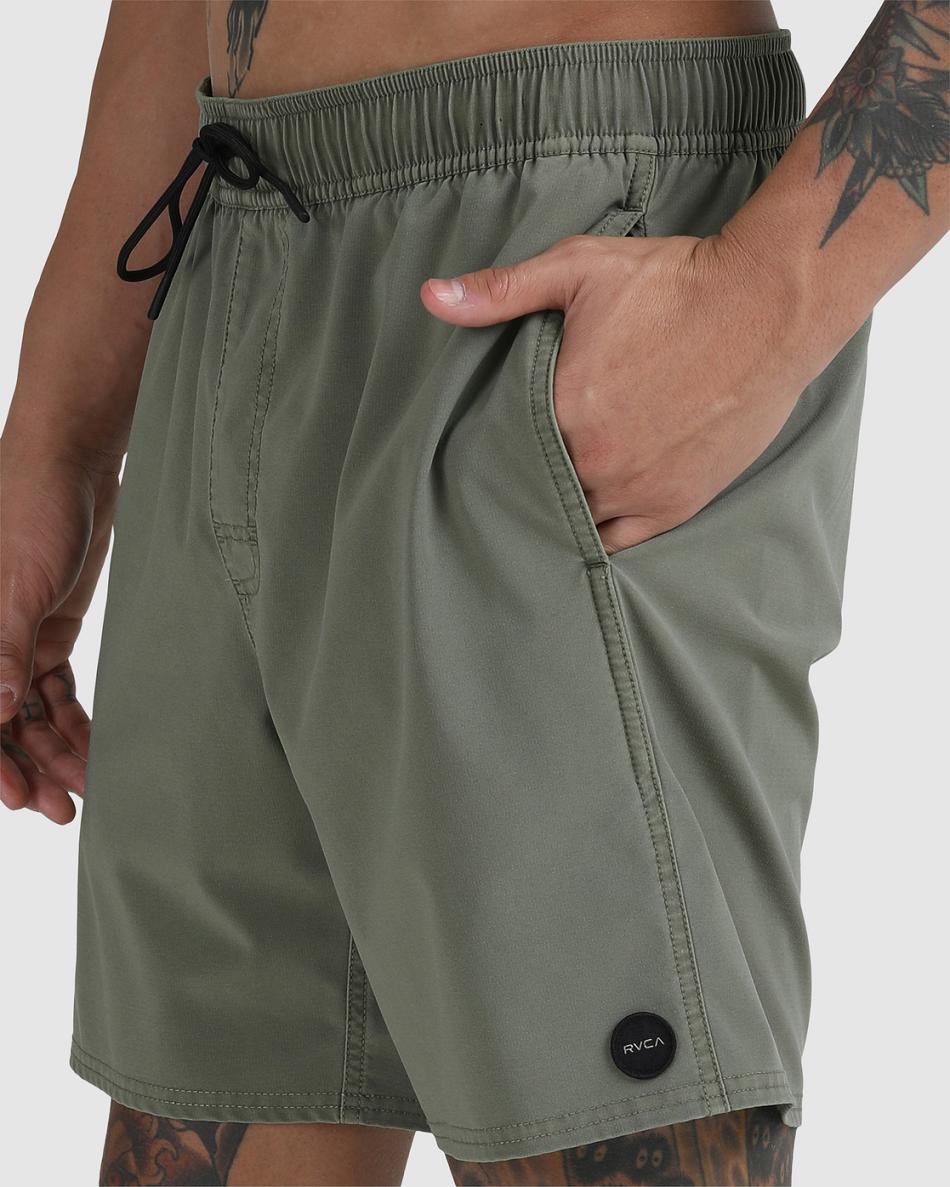 Pantalones Cortos Rvca Pigment Elastic 17 Hombre Aloe | SCONY97165