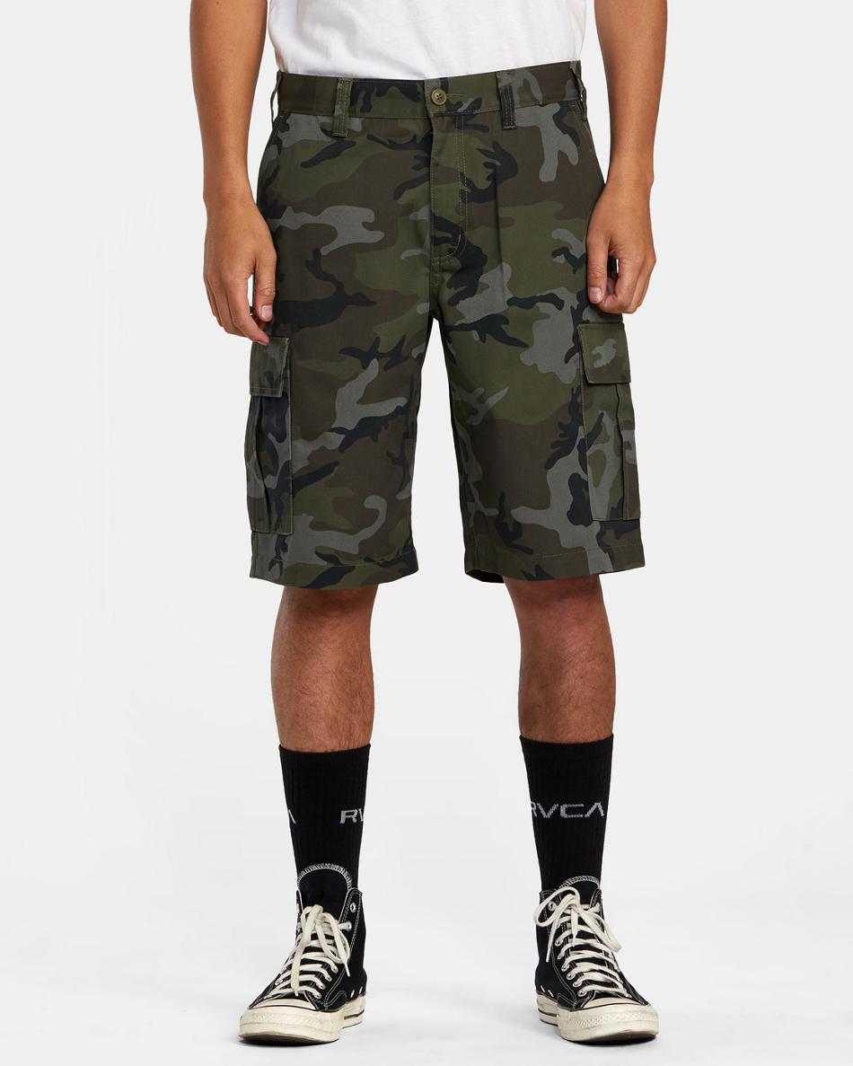 Pantalones Cortos Rvca Recession Colección Americana Cargo Hombre Camuflaje | CONEJ98735