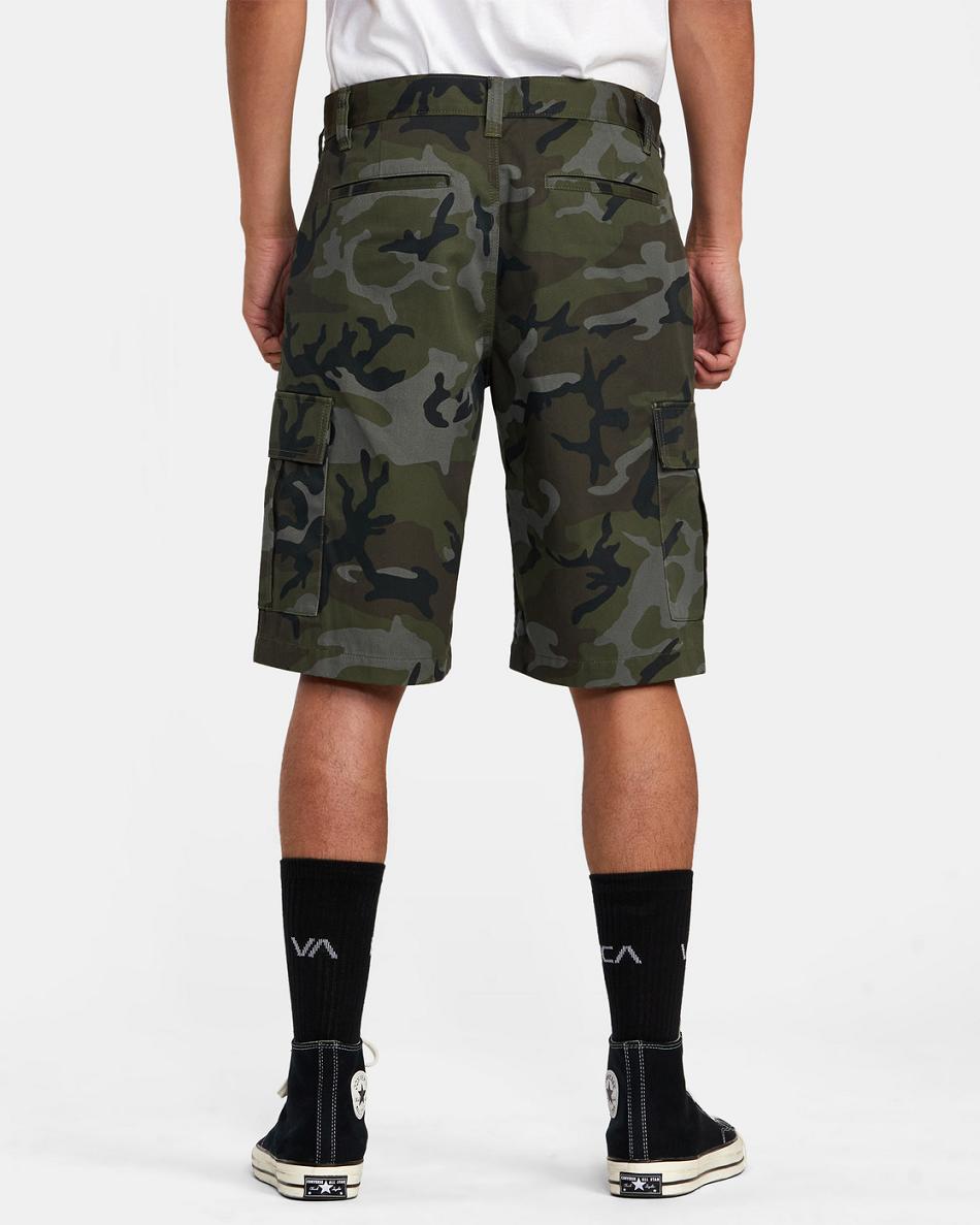 Pantalones Cortos Rvca Recession Colección Americana Cargo Hombre Camuflaje | CONEJ98735