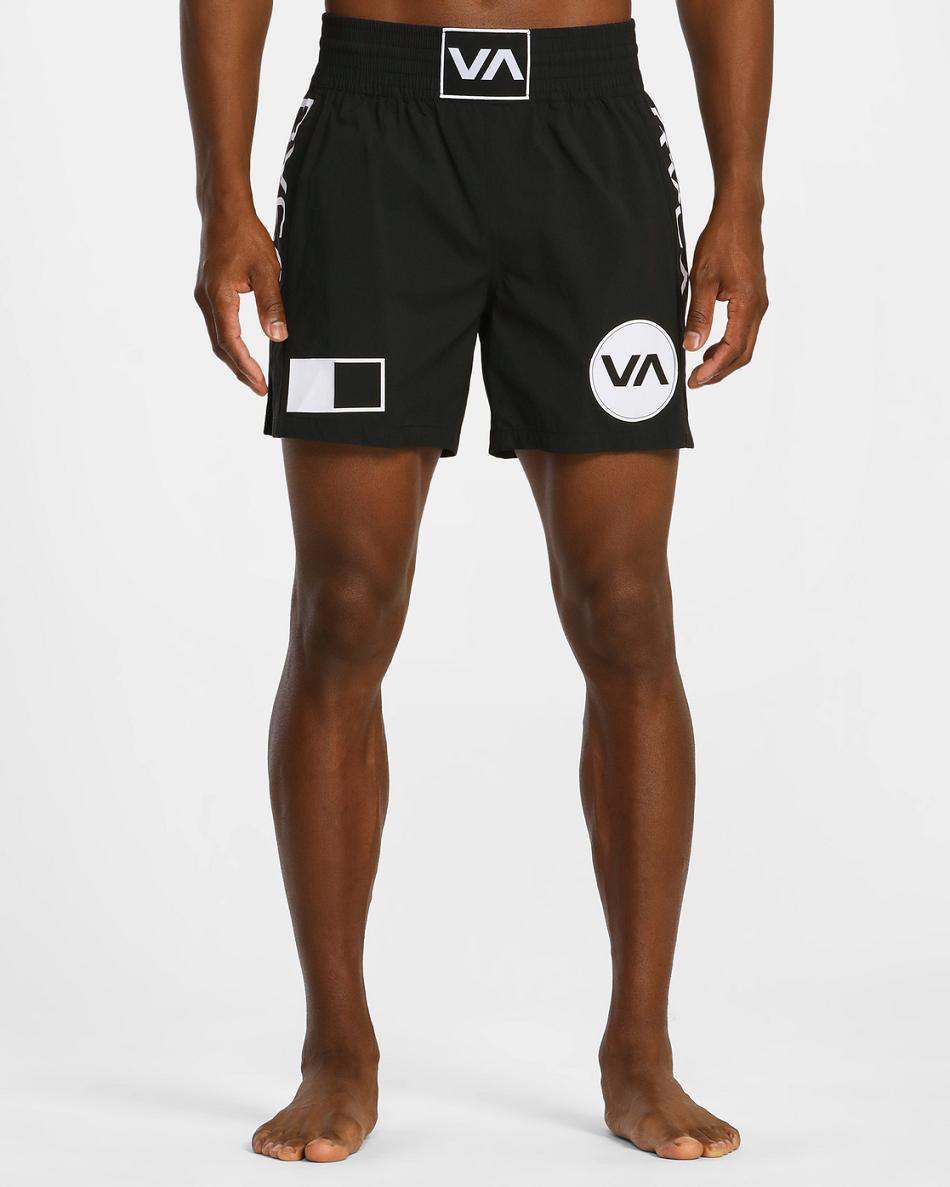 Pantalones Cortos Rvca Spartan Elastic Entrenamiento 17 Hombre Negras | FCOHY70721