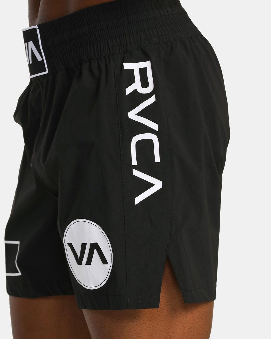 Pantalones Cortos Rvca Spartan Elastic Entrenamiento 17 Hombre Negras | FCOHY70721