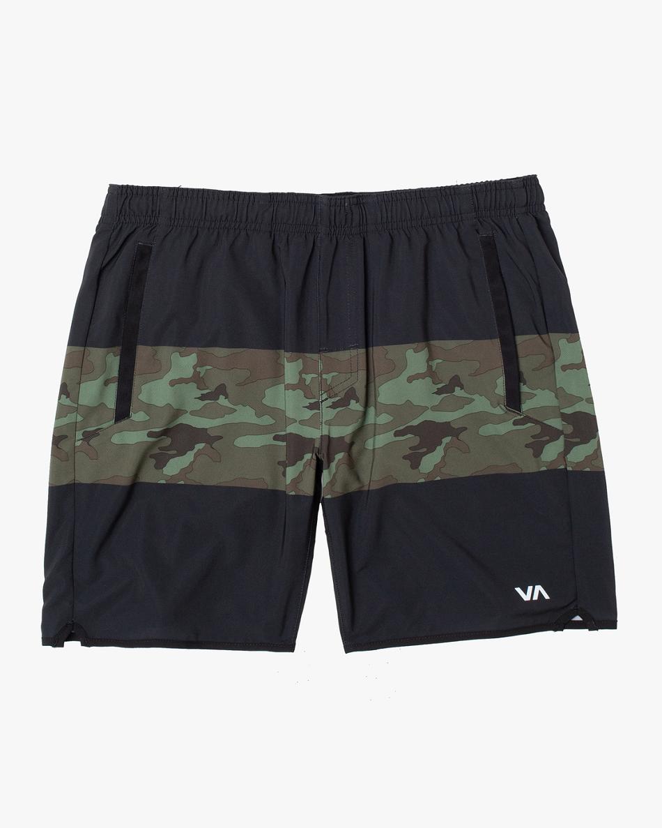 Pantalones Cortos Rvca Yogger Stretch Elastic 15 Niño Verde Camuflaje Negras | ZCONQ21624