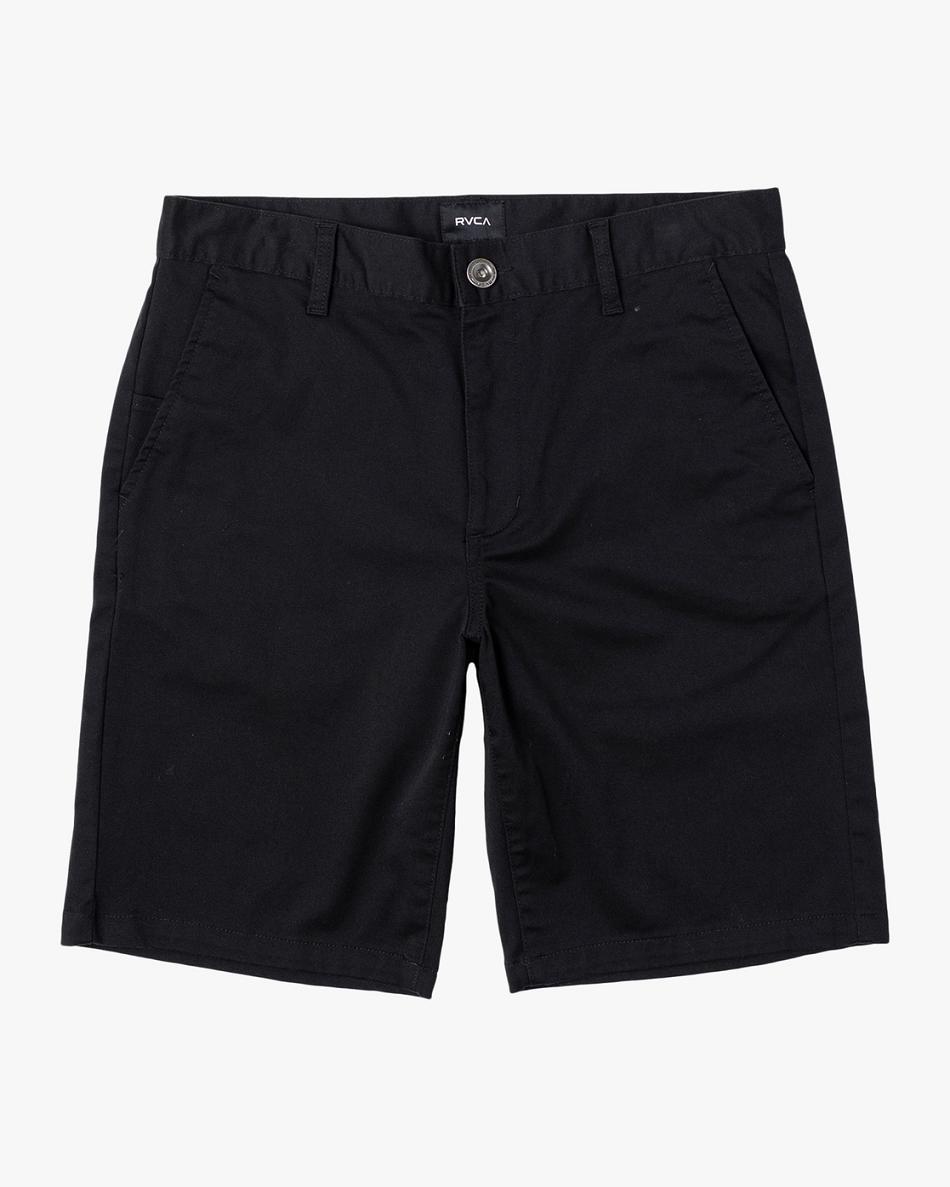 Pantalones Cortos Rvca week-end 20 STRETCH Hombre Negras | QCOWA22179