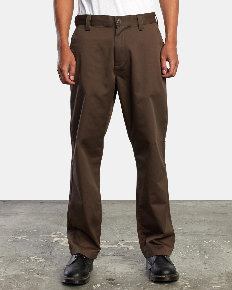 Pantalones Rvca Americana Chino Hombre Chocolate | UCOND99340