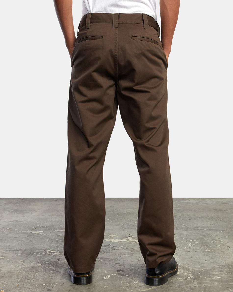 Pantalones Rvca Americana Chino Hombre Chocolate | UCOND99340