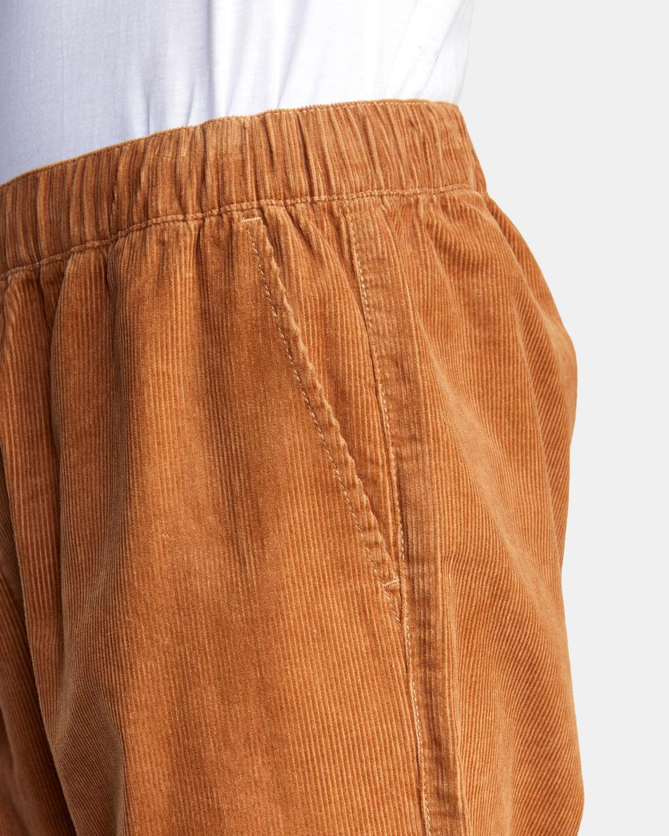 Pantalones Rvca Americana Elastic Cord Hombre Camel | UCOTG76321