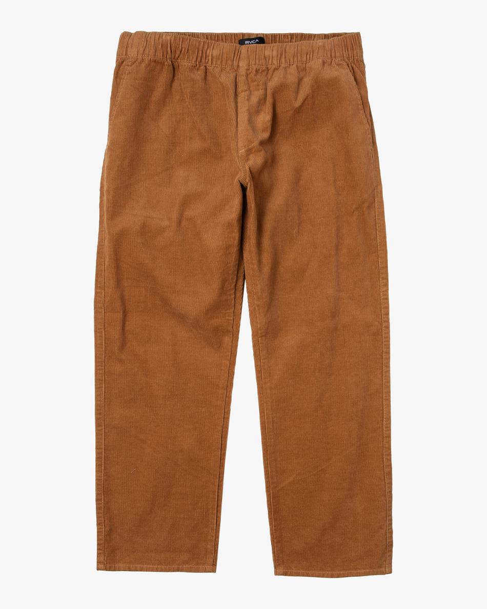 Pantalones Rvca Americana Elastic Cord Hombre Camel | UCOTG76321