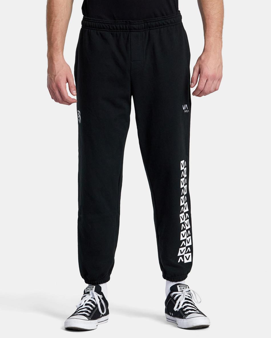 Pantalones Rvca Barron Mamiya Joggers Hombre Negras | ECOHC21393