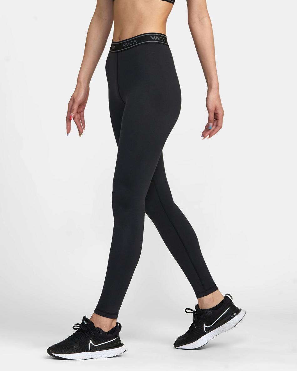 Pantalones Rvca Base Workout Mujer Negras | QCOUV12632