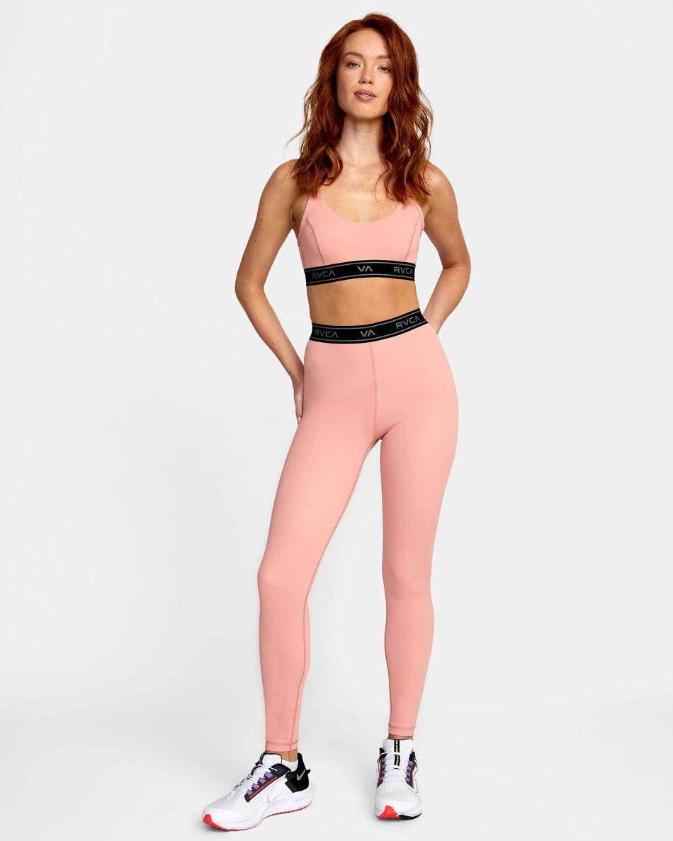 Pantalones Rvca Base Workout Mujer Rosas | PCOQX37440