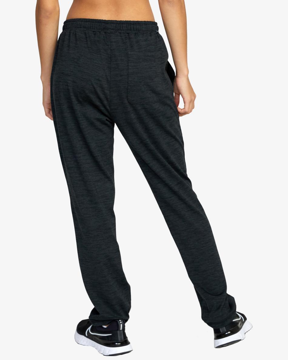 Pantalones Rvca C-Able Workout Mujer Negras | GCOUC69176