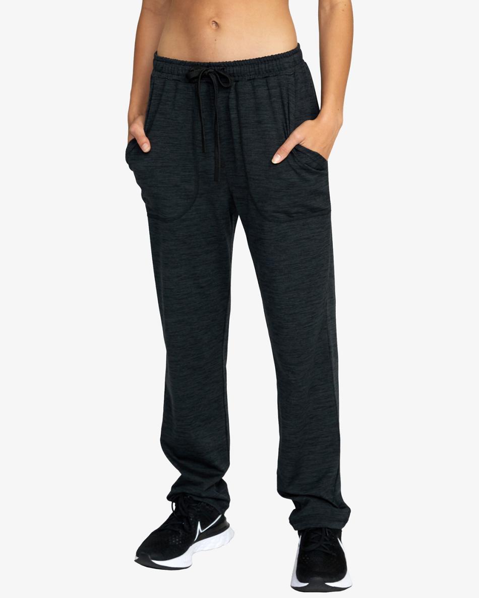 Pantalones Rvca C-Able Workout Mujer Negras | GCOUC69176