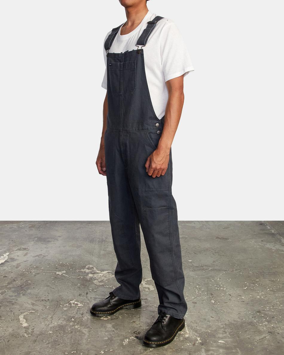 Pantalones Rvca Chainmail Relaxed Fit Overalls Hombre Azules | COIIZ47666