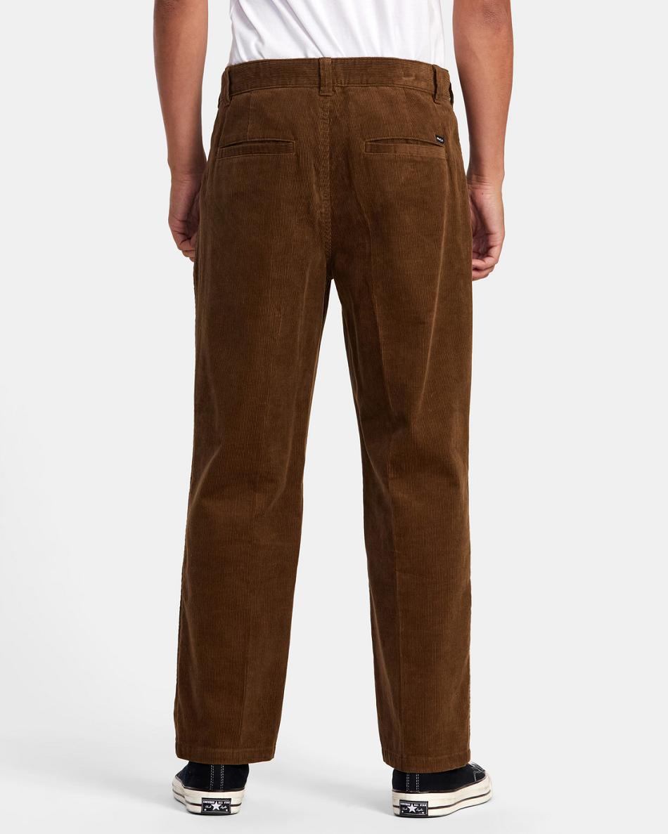 Pantalones Rvca Curren Cord Chino Hombre Marrones | TCOWZ23845