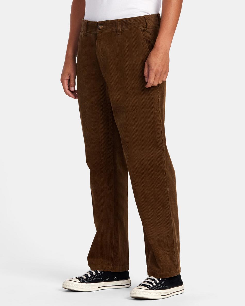 Pantalones Rvca Curren Cord Chino Hombre Marrones | TCOWZ23845