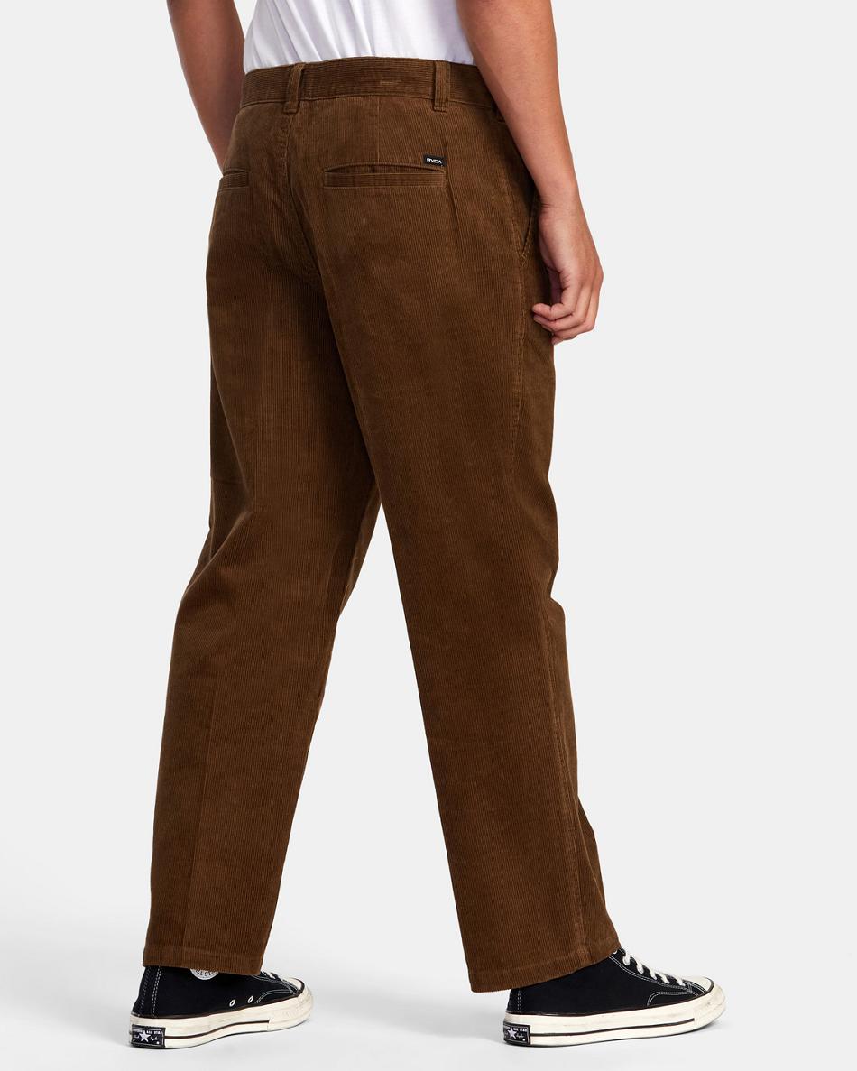 Pantalones Rvca Curren Cord Chino Hombre Marrones | TCOWZ23845