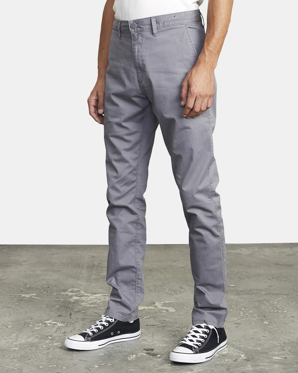 Pantalones Rvca Dagger Slim Fit Chino Hombre Smoke | SCOVO22607