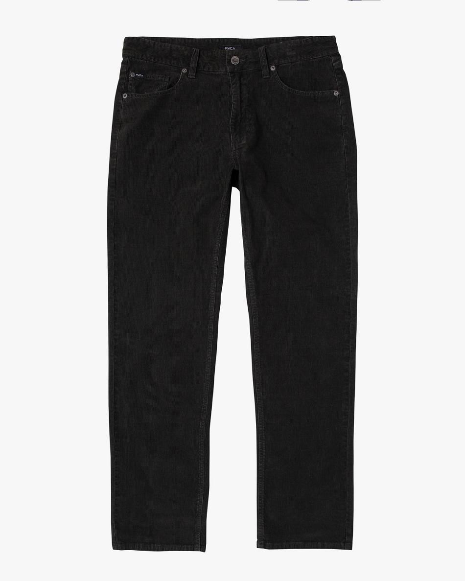 Pantalones Rvca Daggers Pigment Corduroy Hombre Negras | BCOSO70451