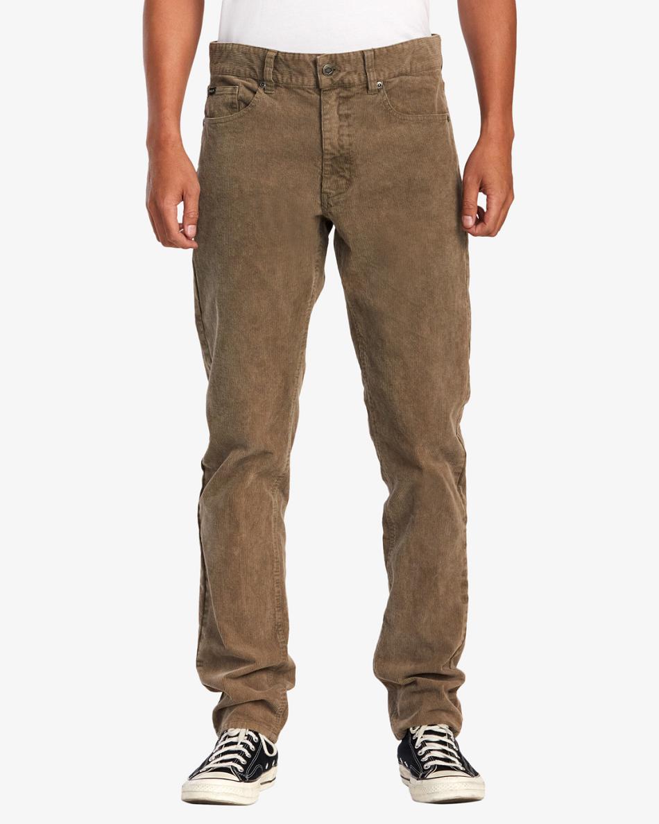 Pantalones Rvca Daggers Pigment Corduroy Hombre Mushroom | COEAH31439