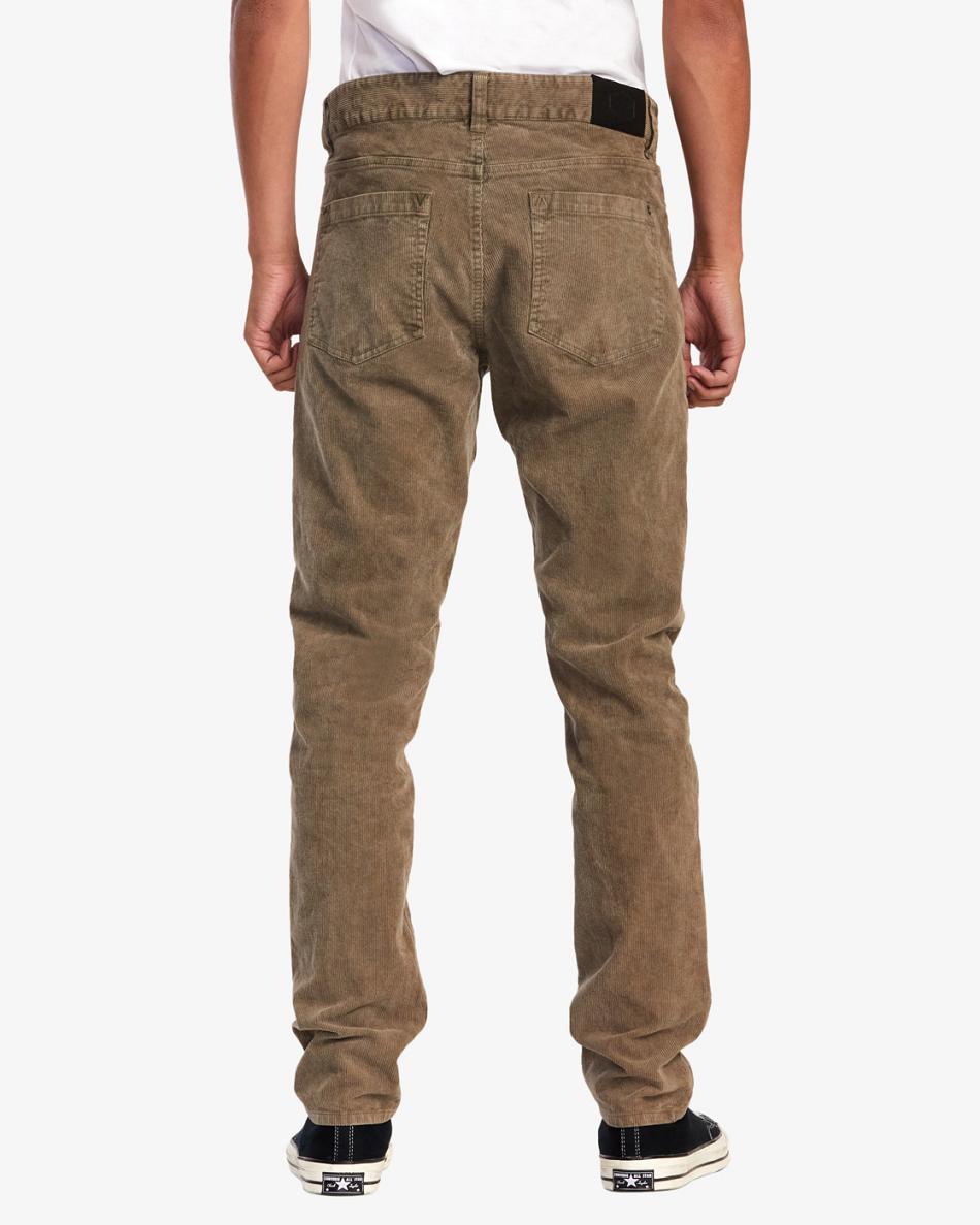 Pantalones Rvca Daggers Pigment Corduroy Hombre Mushroom | COEAH31439