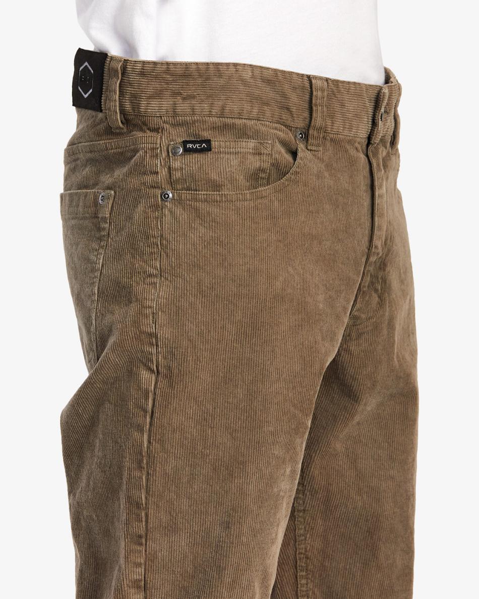 Pantalones Rvca Daggers Pigment Corduroy Hombre Mushroom | COEAH31439