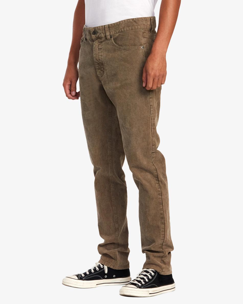 Pantalones Rvca Daggers Pigment Corduroy Hombre Mushroom | COEAH31439