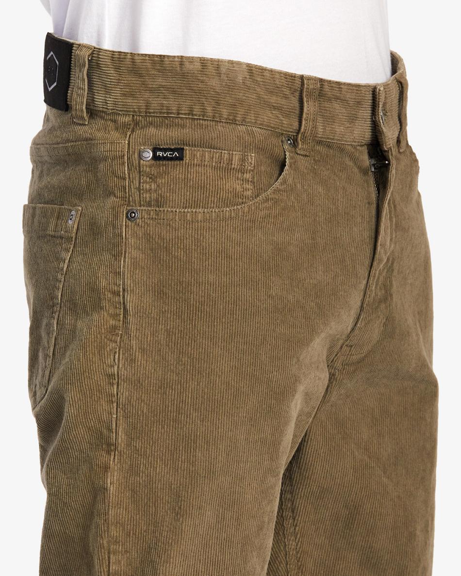 Pantalones Rvca Daggers Pigment Corduroy Hombre Verde Oliva | PCOER68531