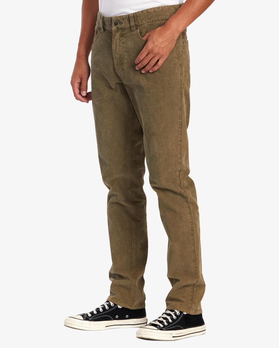 Pantalones Rvca Daggers Pigment Corduroy Hombre Verde Oliva | PCOER68531