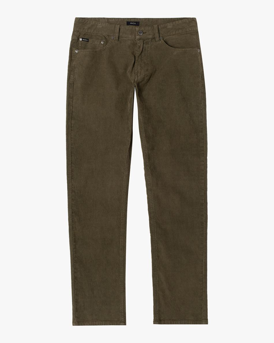 Pantalones Rvca Daggers Pigment Corduroy Hombre Verde Oliva | PCOER68531