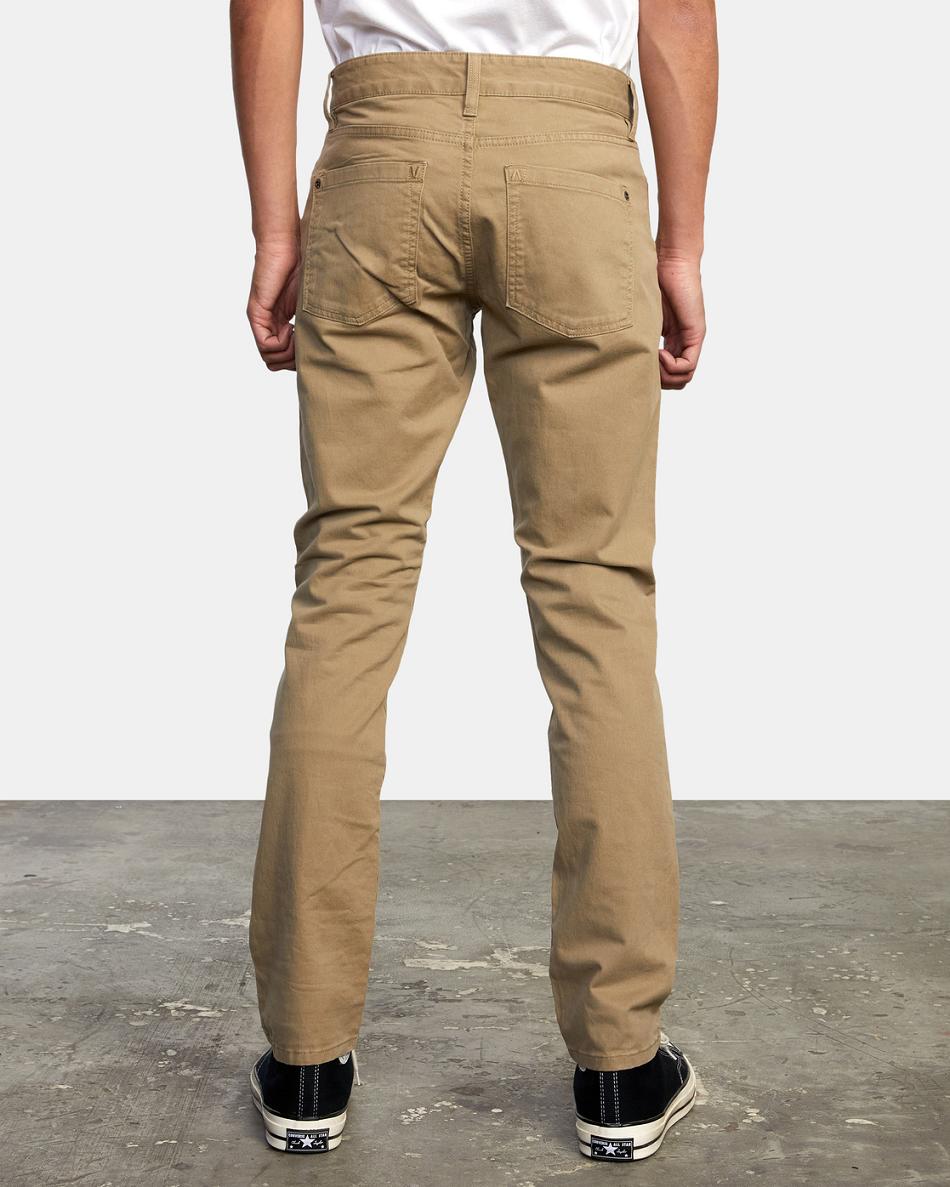 Pantalones Rvca Daggers Slim Fit Twill Hombre Wood | COJVR49172