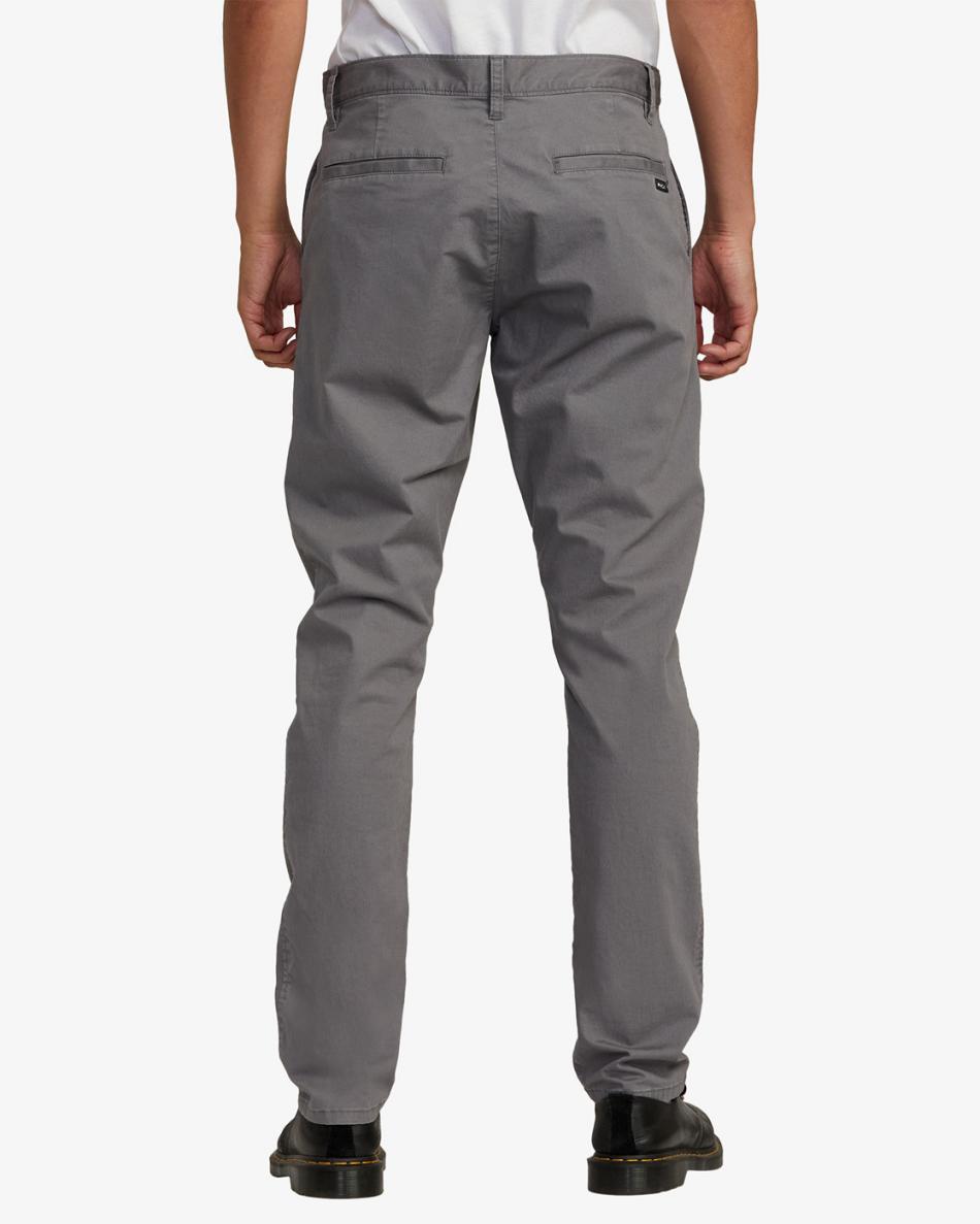 Pantalones Rvca Daggers Twill Slim Fit Hombre Smoke | ECOHC70543