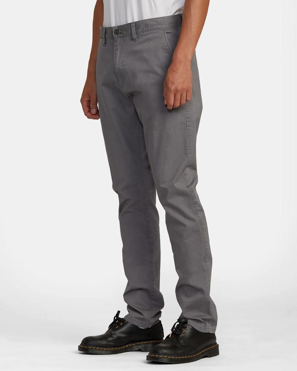 Pantalones Rvca Daggers Twill Slim Fit Hombre Smoke | ECOHC70543