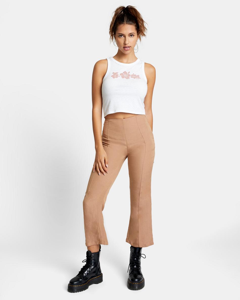 Pantalones Rvca Drip High-Waisted Mujer Wood | FCOUI11200