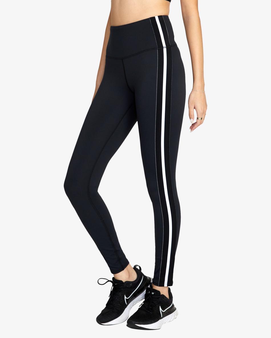 Pantalones Rvca Elastic Side Workout Mujer Negras | UCOTG28638