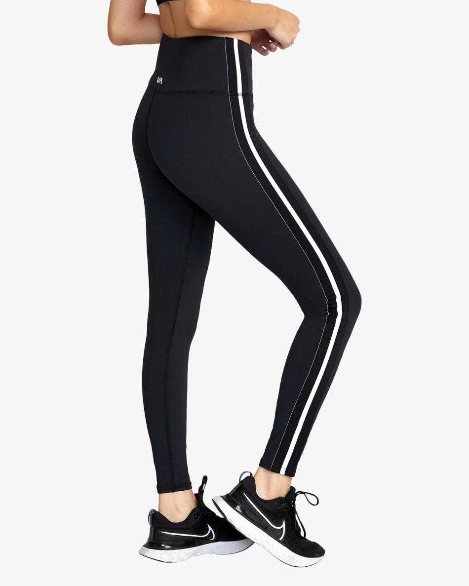 Pantalones Rvca Elastic Side Workout Mujer Negras | UCOTG28638