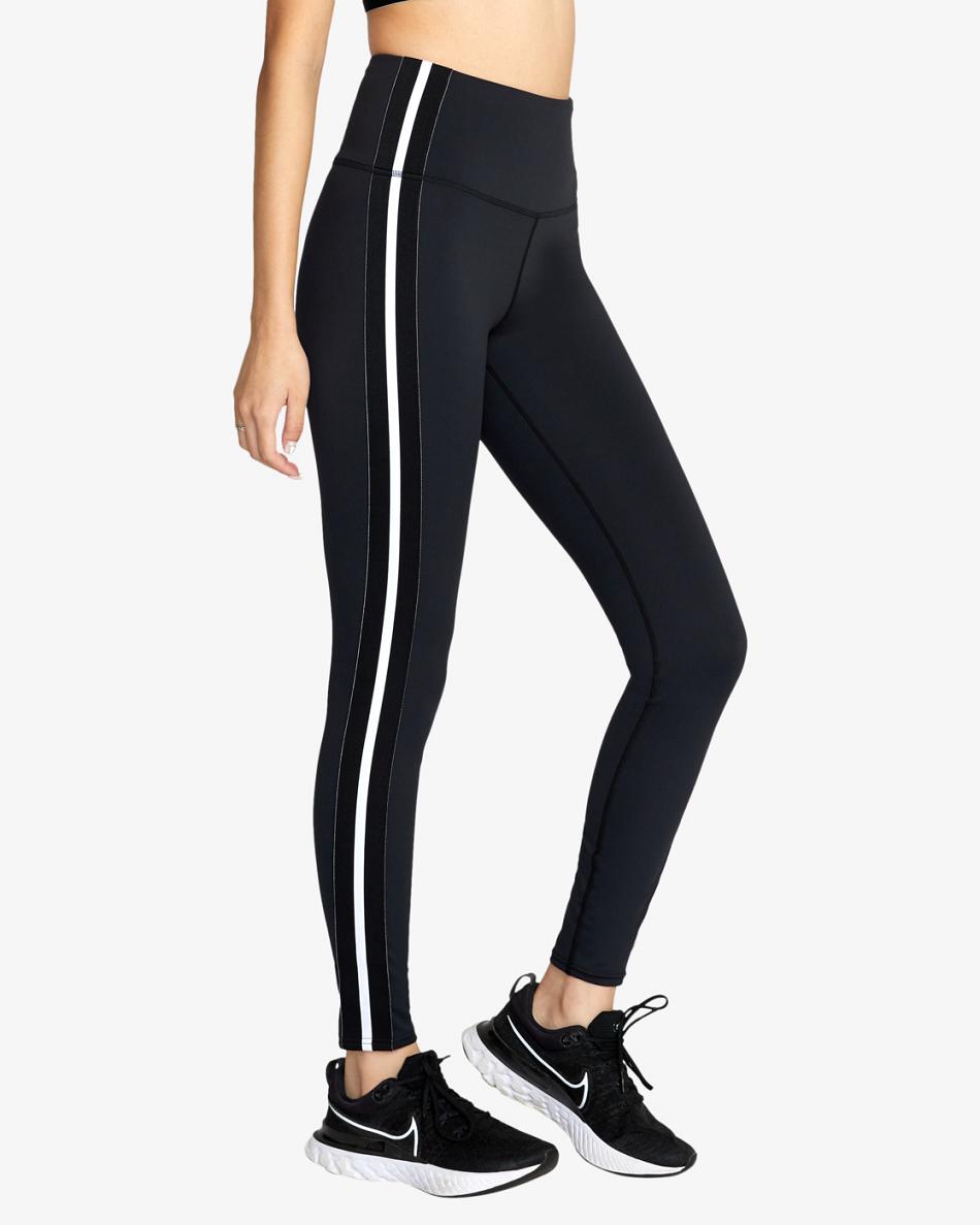 Pantalones Rvca Elastic Side Workout Mujer Negras | UCOTG28638