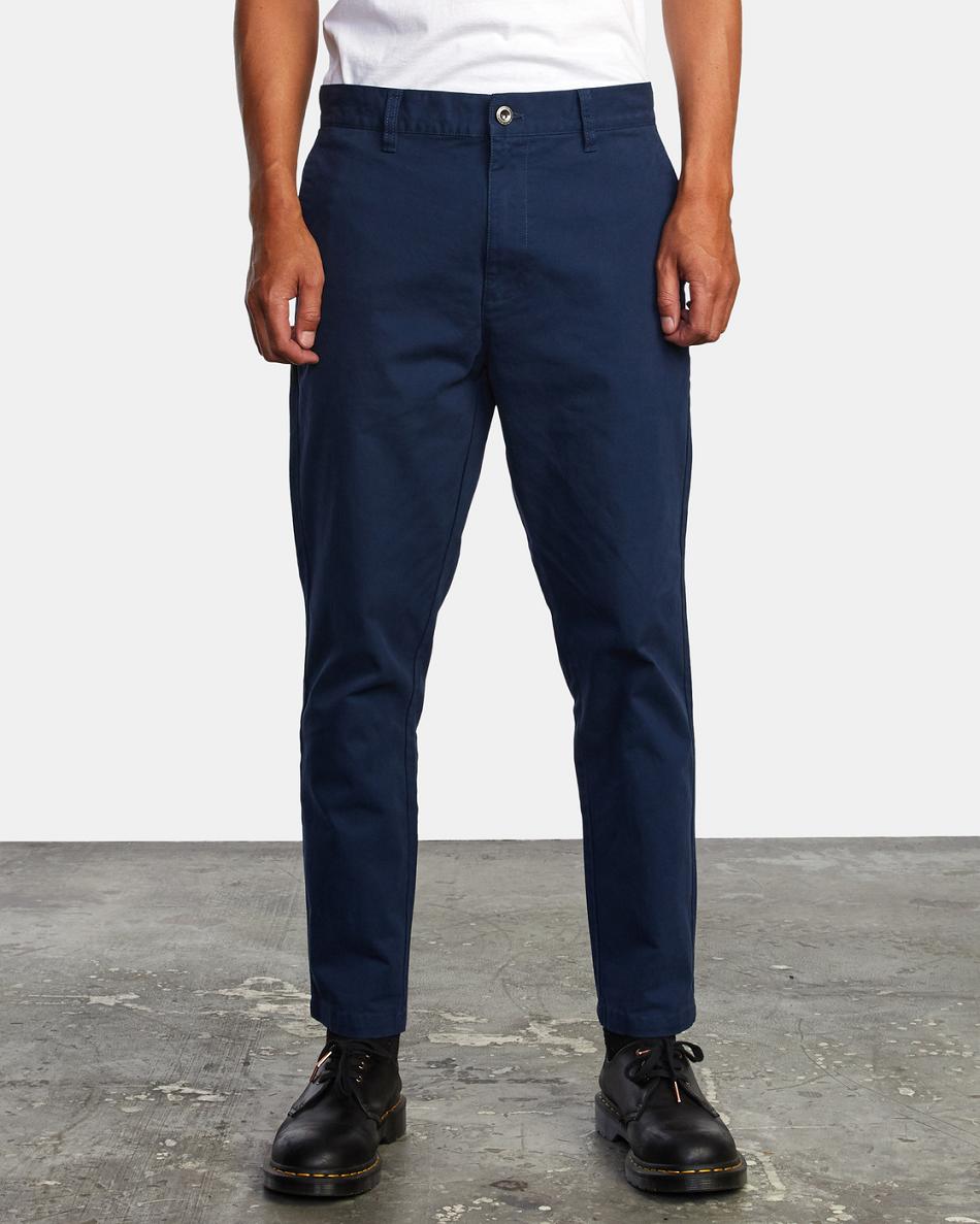 Pantalones Rvca HITCHER Hombre Azules | QCOUV84424