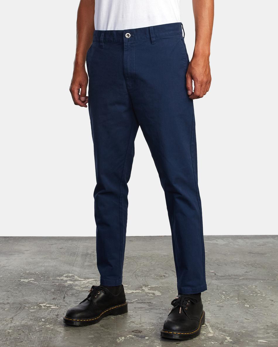 Pantalones Rvca HITCHER Hombre Azules | QCOUV84424