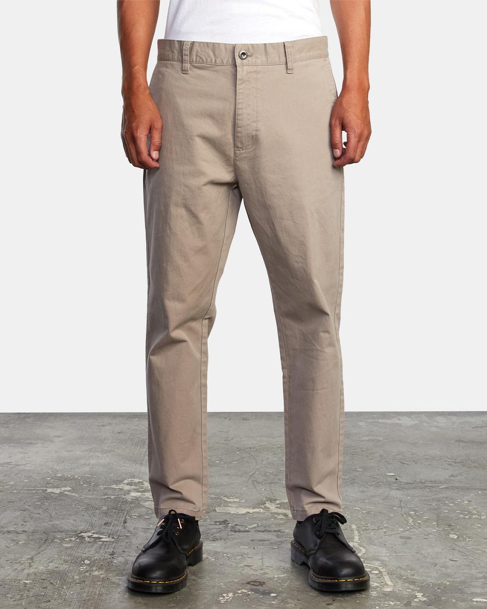 Pantalones Rvca HITCHER Hombre Kaki Oscuro | MCOHR80696