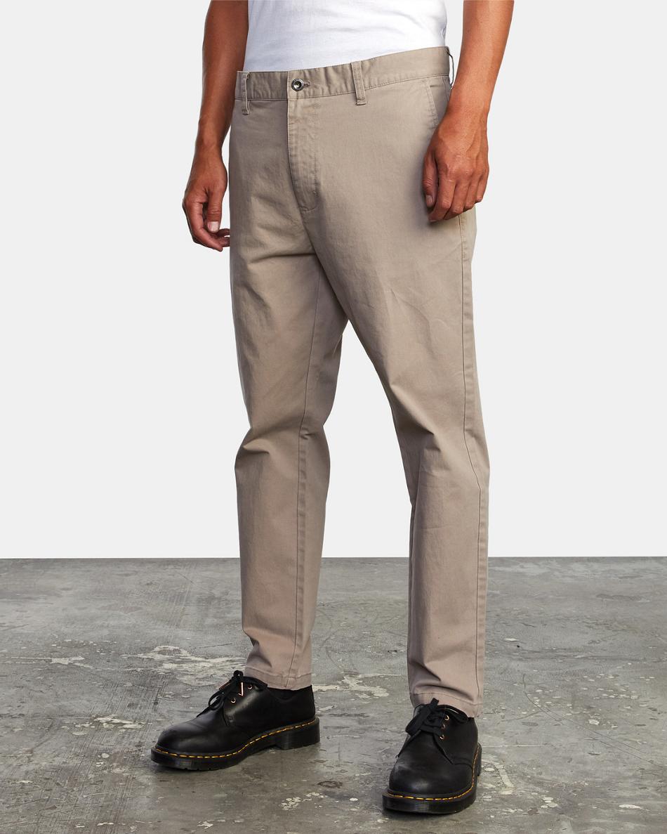 Pantalones Rvca HITCHER Hombre Kaki Oscuro | MCOHR80696