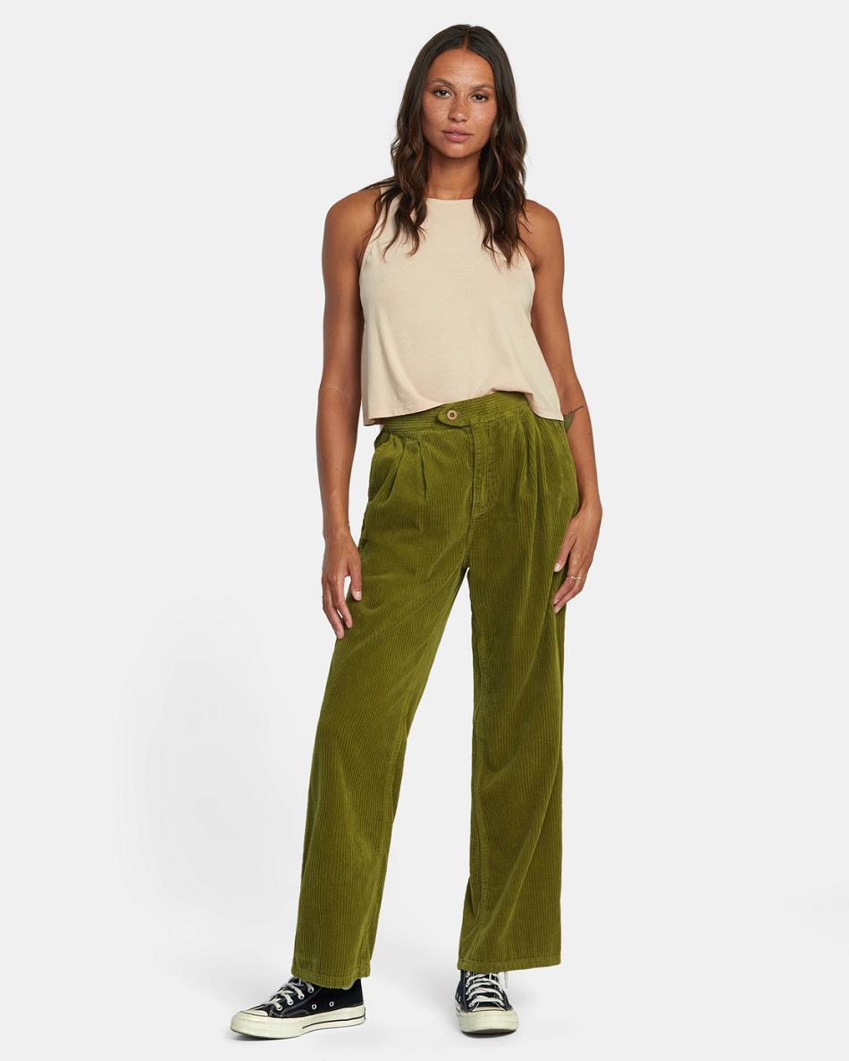 Pantalones Rvca Hudson Anchos Leg Mujer Monstera | UCOTG61791