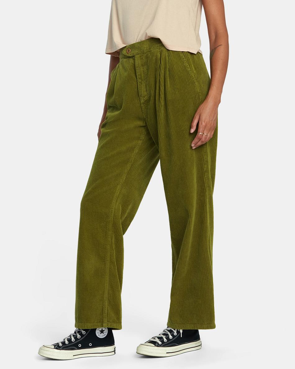 Pantalones Rvca Hudson Anchos Leg Mujer Monstera | UCOTG61791