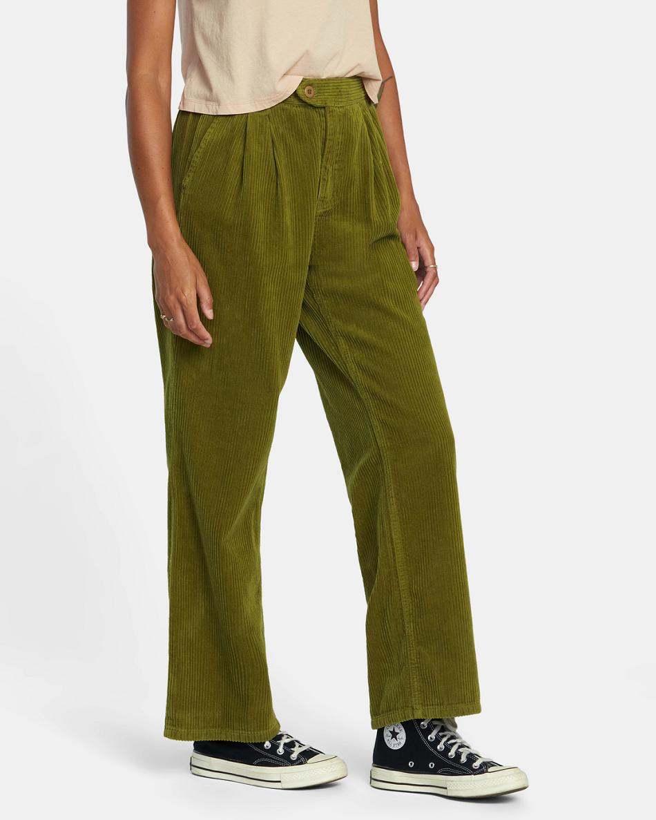 Pantalones Rvca Hudson Anchos Leg Mujer Monstera | UCOTG61791