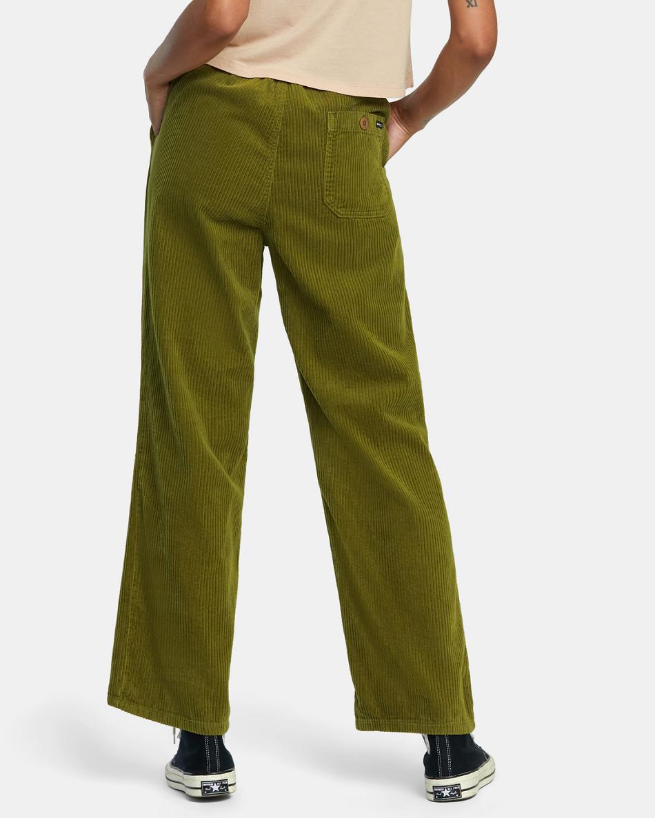 Pantalones Rvca Hudson Anchos Leg Mujer Monstera | UCOTG61791